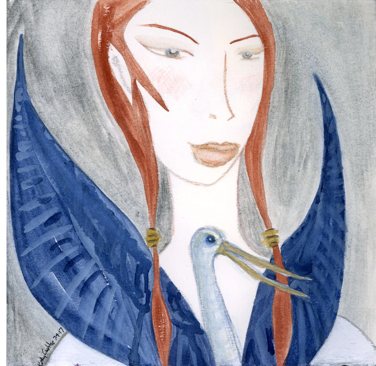 Queen Heron : Here in Magic Land with Heron as her totem, she could BE HERSELF; strong, capable, mystical, communing with stars that showed her the way home to the Heart of the Mystery, Buy a print here.