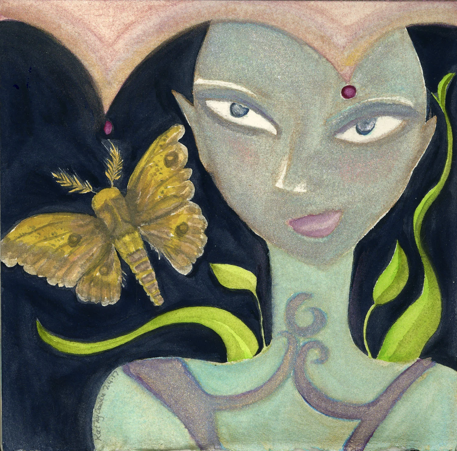 Imperial Moth Magick: The beauty in her Soul fluttered forward like Moth, her familiar. Through him, she could navigate by night, by touch, by gentleness. Through him she could sense her mission, her path, her focus. For him she would be...perfect...just for one night. Buy prints here.