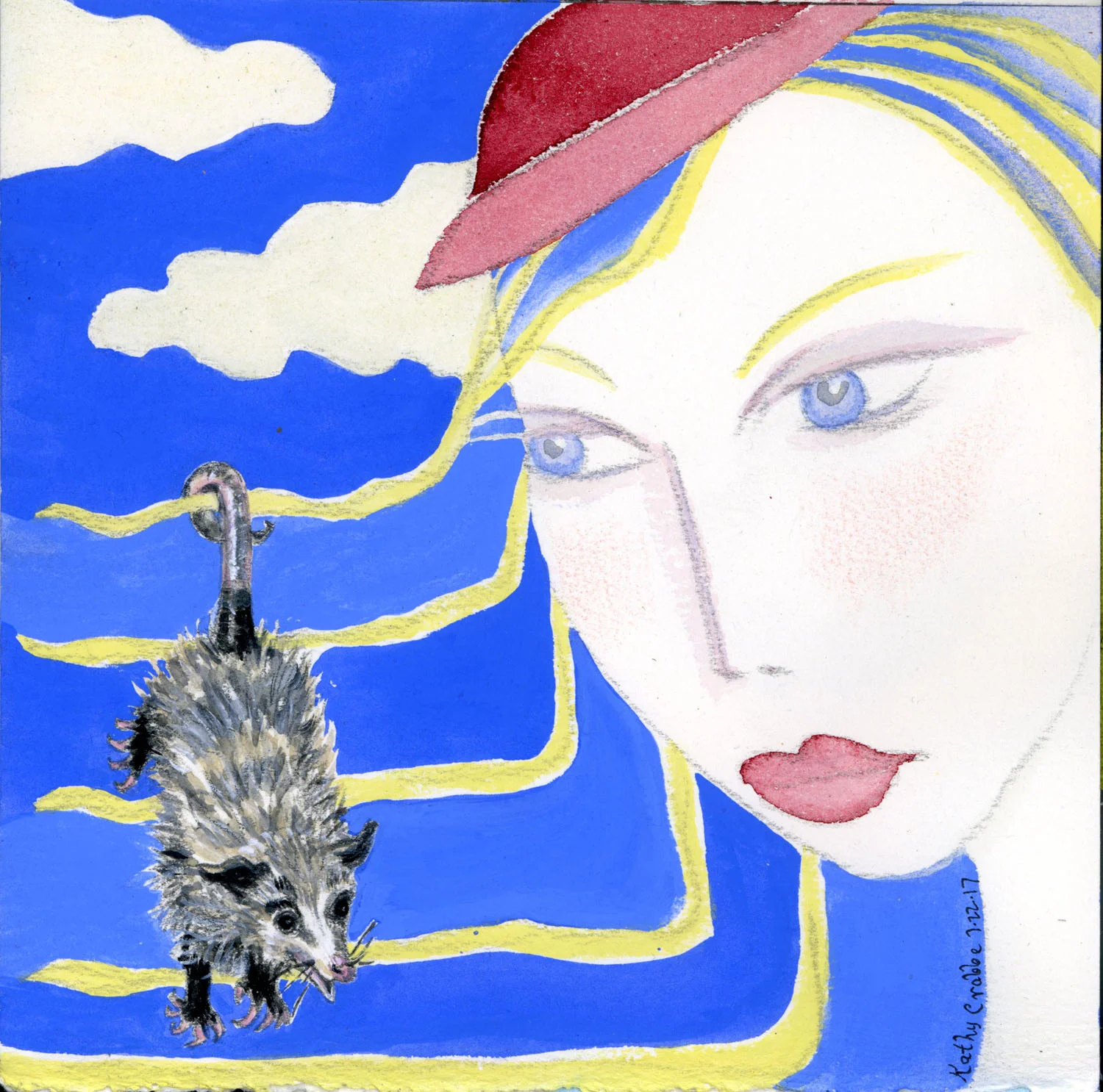 Opossum Magick : With Possum, her familiar by her side, she too could hang loose, be cool, free and in touch with Goddess. Above and Below she was connected!