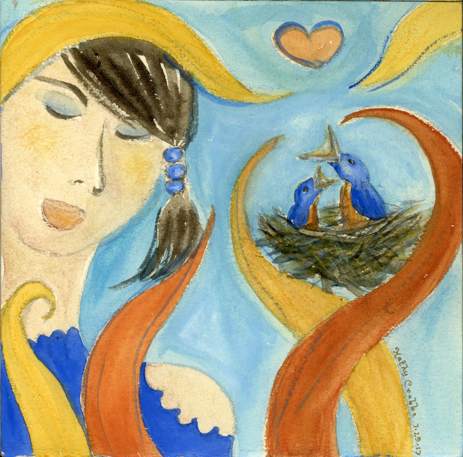 Bluebird Magick: She could sing in her heart with Bluebird as her familiar. In her heart she could sing where it counted. Buy prints here.