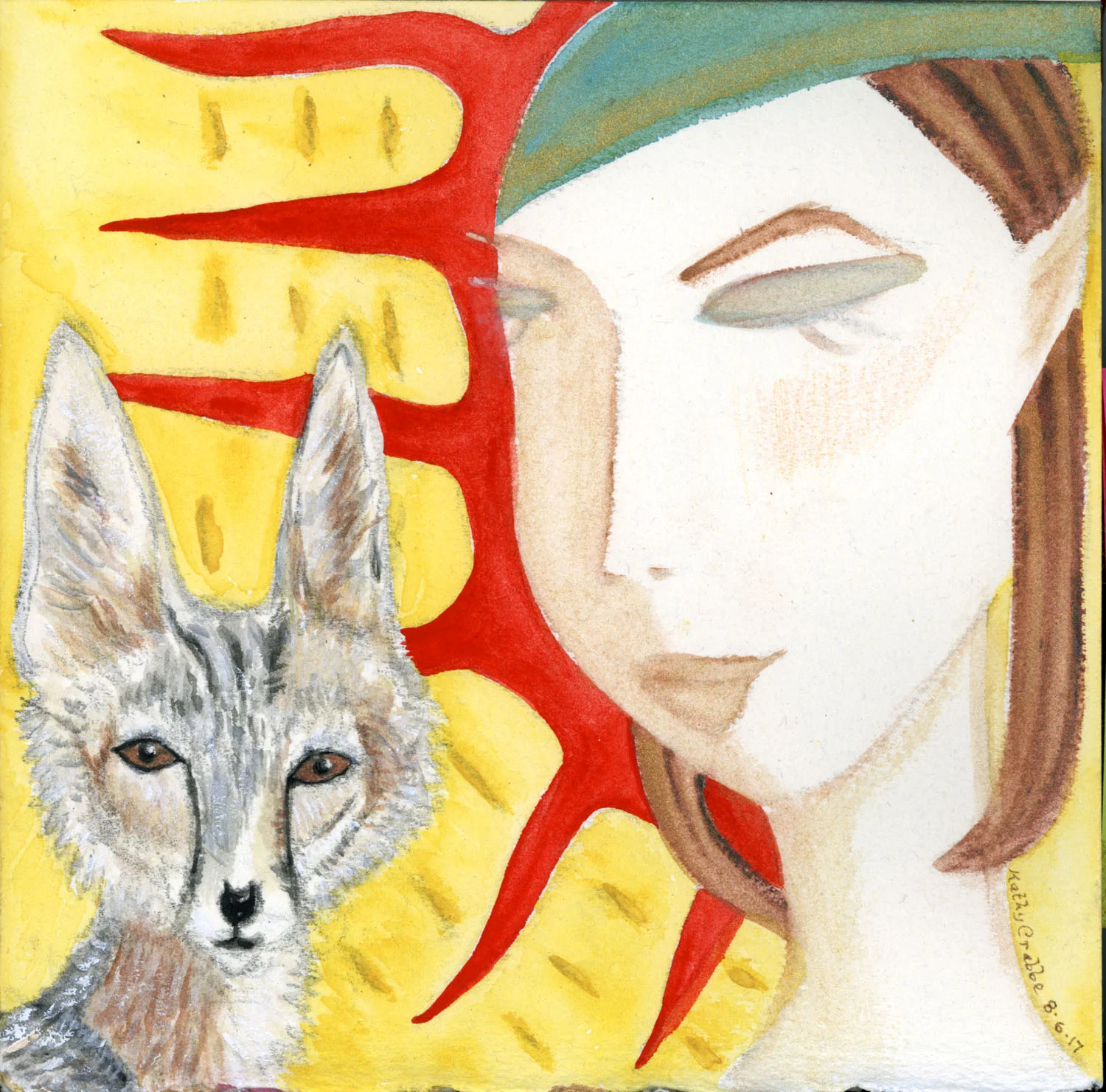 Kit Fox: In the desert her soul lit up with Kit Fox as her familiar. She could trixie her way up any path where the views outshone her wildest imaginings and the Divine spoke to her loud and clear. Buy a print here.