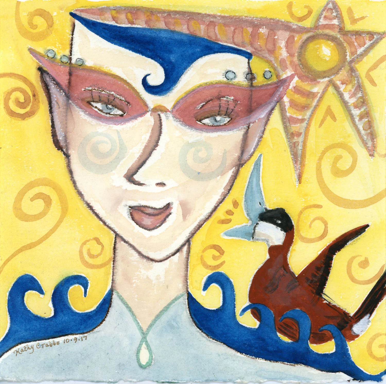 Ruddy Duck: With charm to spare, she called Ruddy Duck to her. His quack shook her out of any funk she was feeling as his brave, bright soul rose in tune with her heart. Buy prints here.