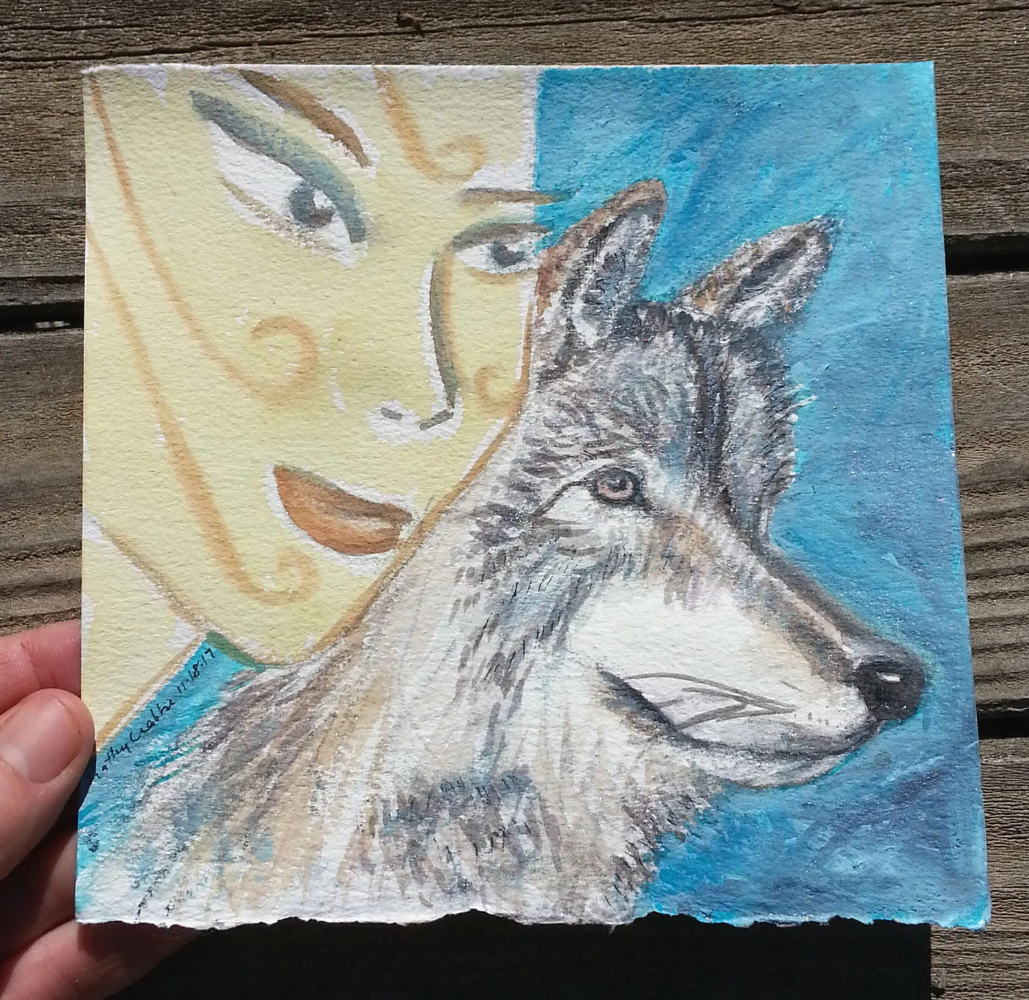 Wolf Magic : She is my protector, my luv, my guide. With her by my side, I can fight the good fight, no lies, just truth, and shining eyes. Buy prints here .