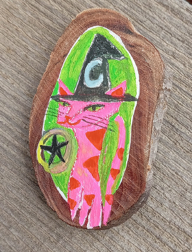 Wicca Cat Pin
