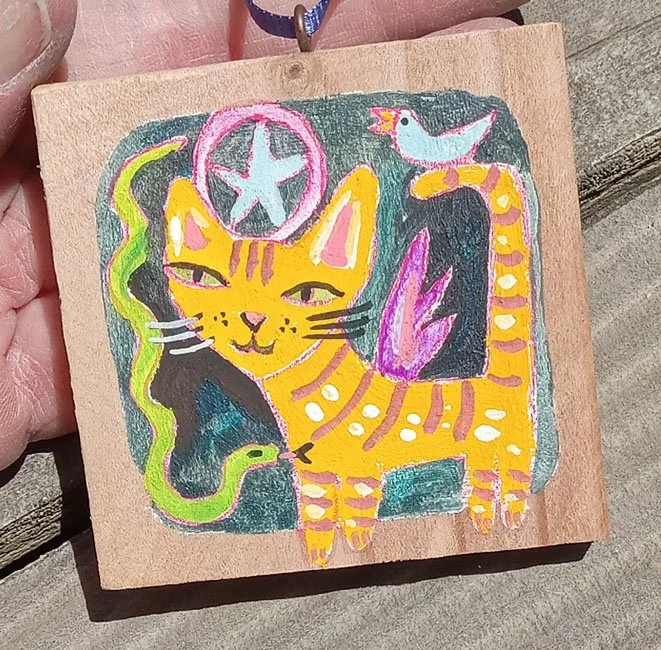 Magik Kat Ornament by Kathy Crabbe