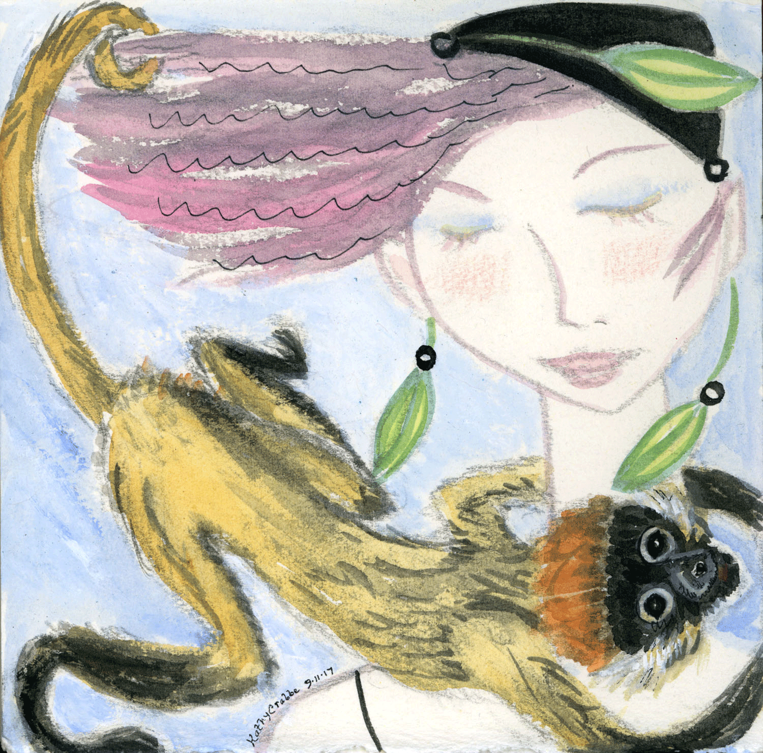 Spider-Monkey by Kathy Crabbe (Elfin Ally Oracle Deck)
