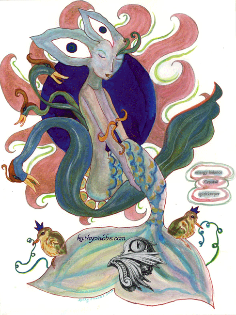 High Priestess by Kathy Crabbe (Siren Song Mermaid Tarot)