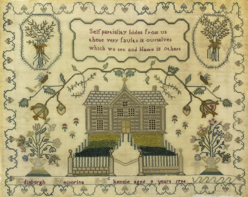 Hectorina Mckenzie, age 9, 1794, Dingwall, Ross & Cromarty. http://www.antiquesamplers.org/items/show/239
