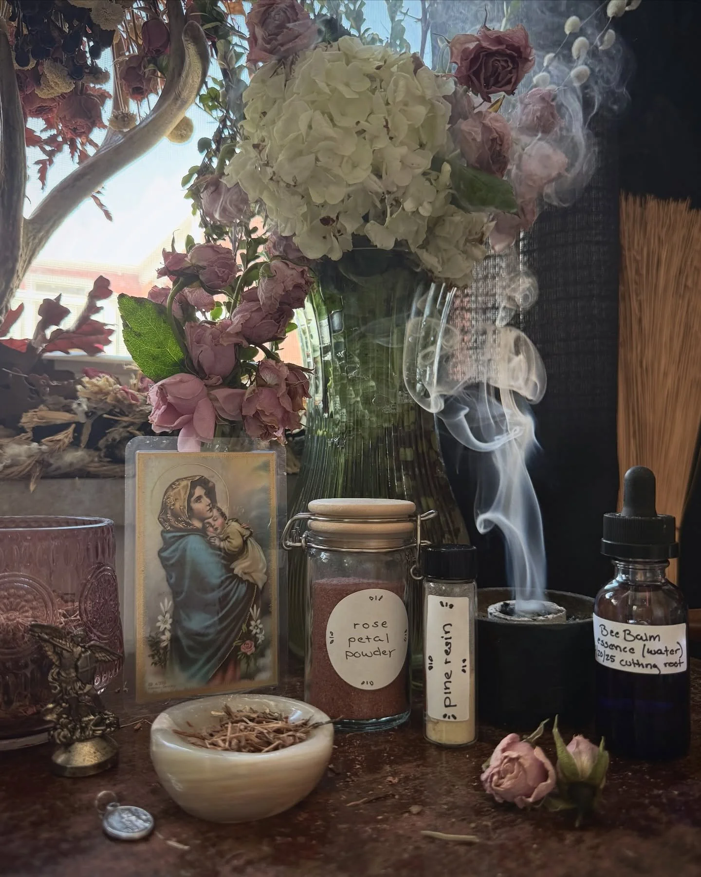 Sunday was my birthday, and after a beautiful, rainy weekend visiting a few favorite places and being with family, I made an incense blend to mark the occasion (and return to it when needed).

We stopped by the Audubon&rsquo;s native plant sale and p