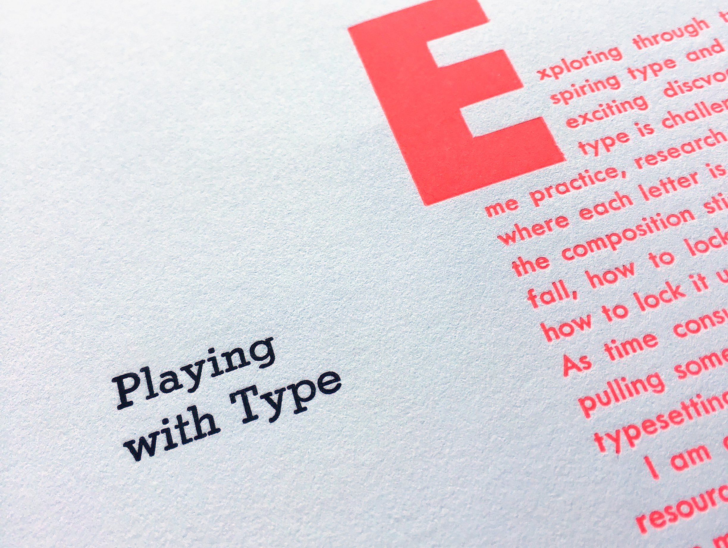 I was lucky enough to be able to have access to an incredible resource — the CC Stern Type Foundry. All the paragraphs in the book were cast on the Monotype Composition Casting Machine, with the help of Chris Chen, the machine operator. It was an incredible experience being able to utilize the resources there and learn about the process and equipment. All the type that wasn't cast at the foundry, I set by hand.