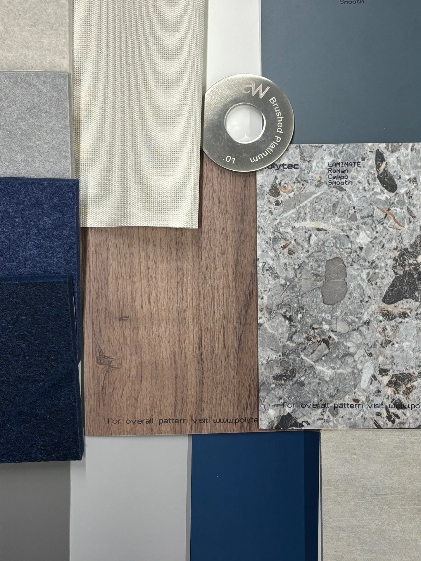 Material selections underway as we refine our finishes board for one of our projects in progress. 

Acoustic Panelling: @acoufelt 
Paint: @duluxaus 
Cabinetry: @polytec 
Roller Blinds: @solisproducts 
External Cladding: @cemintel 

#watchthisspacedes