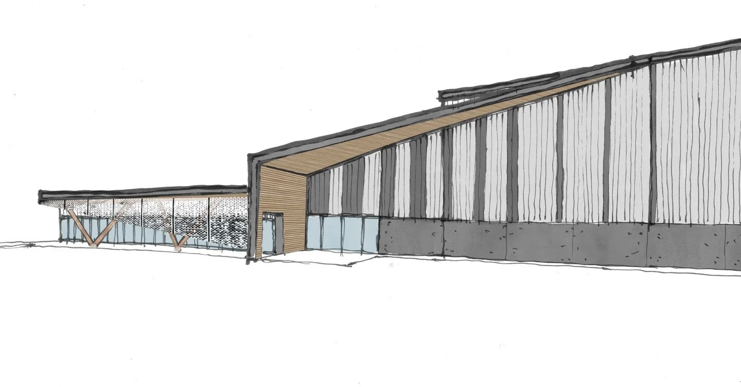 From sketch concepts to 3D modelling - exploring scale, proportion, and intent to test how this warehouse office might appear externally.

#watchthisspacedesign #architecturaldesign #industrialarchitecture #3Dmodelling #conceptdesign