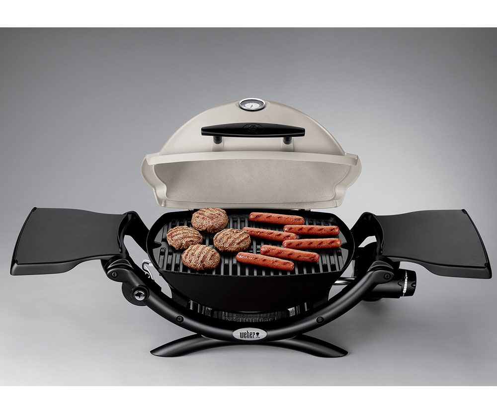Weber Q 1200 Portable Gas Grill Whether dad travels on or off the beaten path, camps in the woods or near the shore, dad will explore the world with big taste and his Weber Q 1200 portable gas grill by his side.