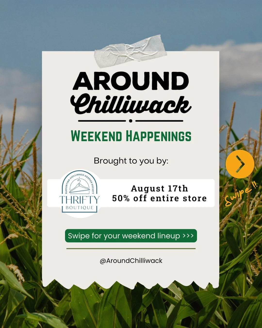 What&rsquo;s up, Chilliwack! Your weekend plans just got stacked &mdash; here&rsquo;s what&rsquo;s going on around town ⬇️

Friday, Aug 8: 
🎣 Sturgeon Fishing for Agriculture for Autism
Support the Pacific Autism Family Network with a full day of fi