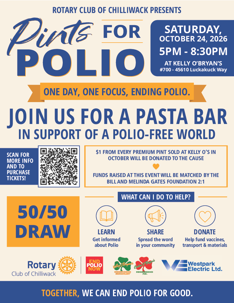 Pints for Polio 2026 - Chilliwack Rotary