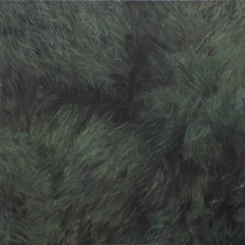 Lawn , 2015, oil on canvas, 36 x 36
