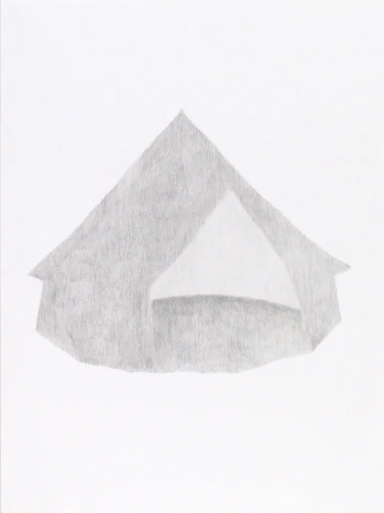 Tent (7) , 2018, graphite on paper, 9 x 12 inches