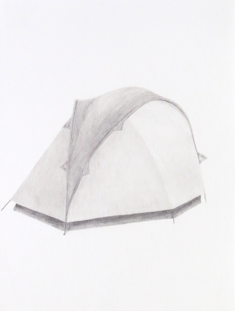   Tent (6) , 2018, graphite on paper, 9 x 12 inches 