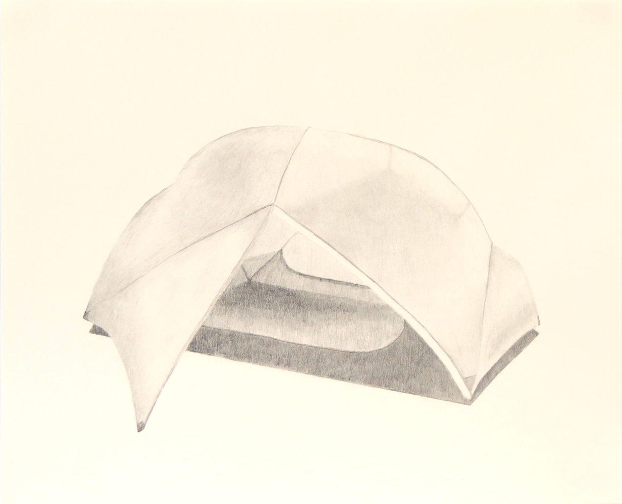   Tent (10) , 2018, graphite on cream paper, 14 x 17 inches 