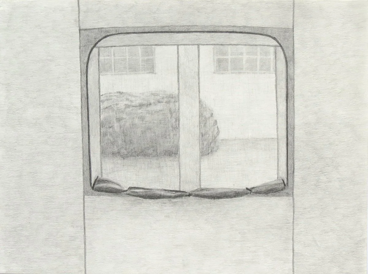   Impermanent Dwelling , 2021, Graphite on paper, 9 x 12 inches 