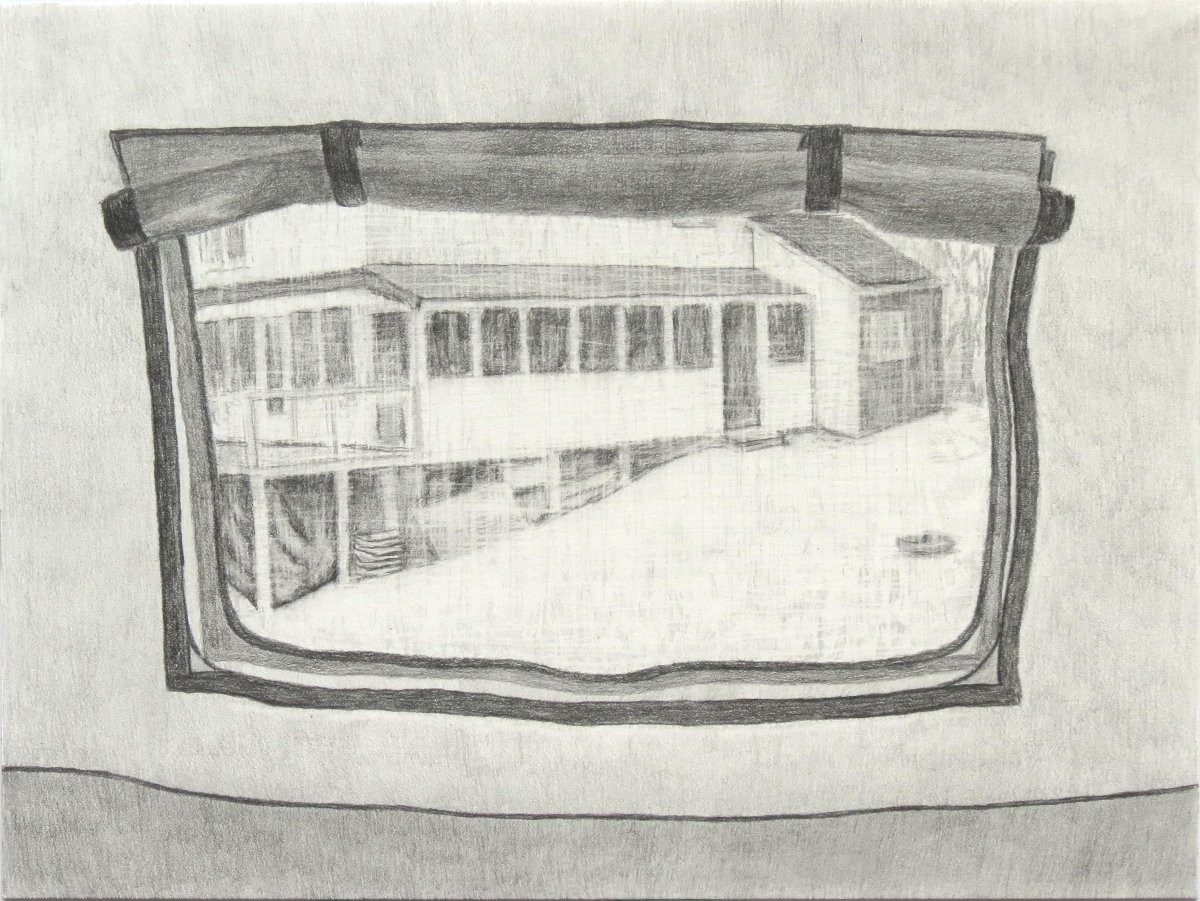   Impermanent Dwelling , 2021, Graphite on paper, 9 x 12 inches 