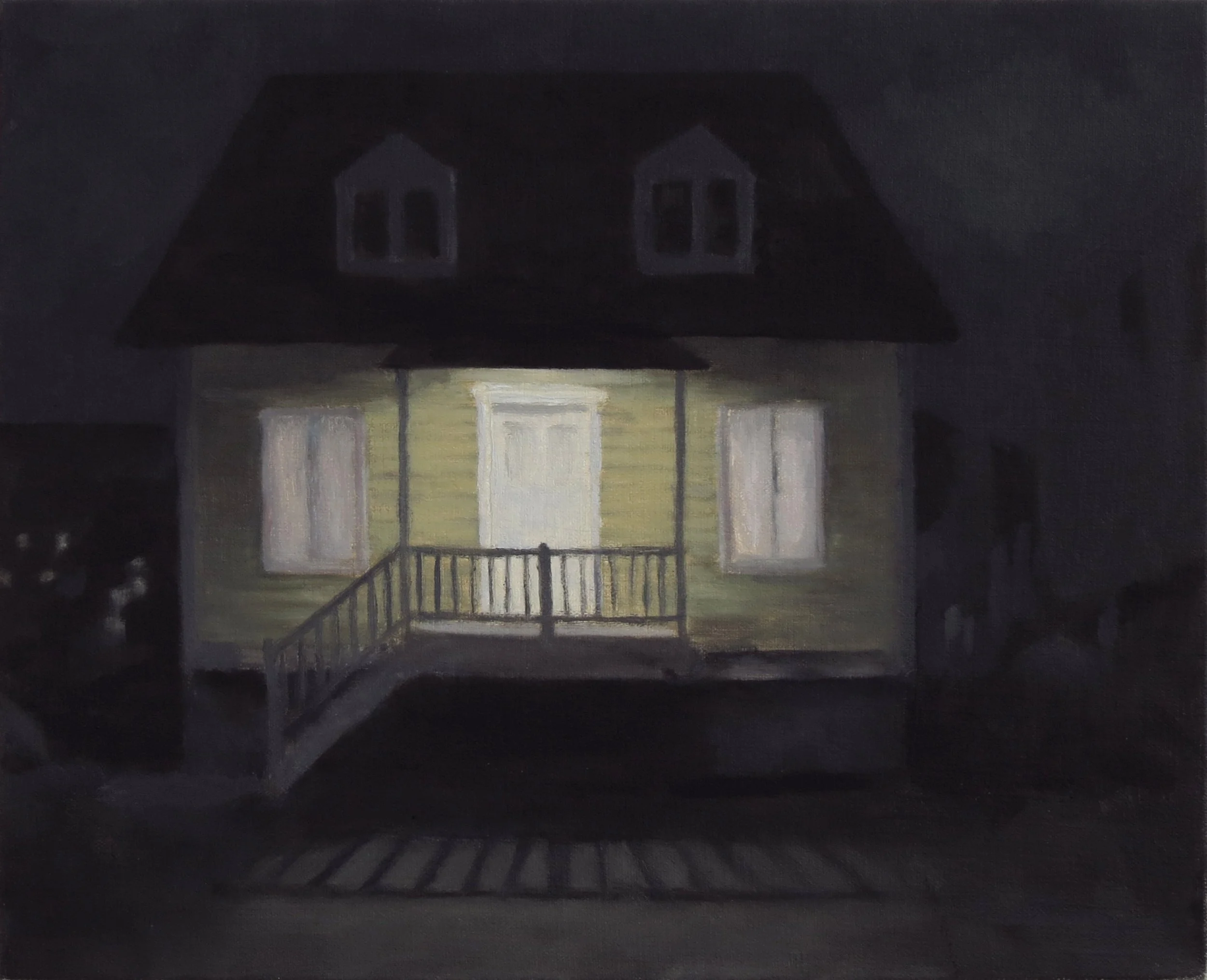   Yellow House (Longueuil) , 2025, Oil on canvas, 12 × 16 inches 