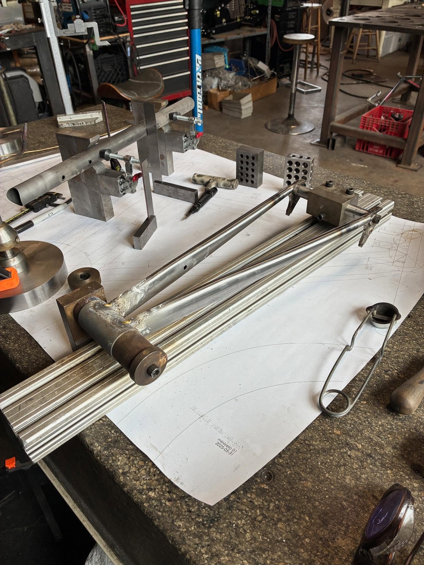 I like to braze the Chain Stays, Seat Tube, and Bottom Bracket in one step to minimize heat cycles:
Photo 1. Tack CS to BB
2. Tack BB to ST
3. Braze it all
4. Frame builders: do you take notes too? Swipe here for my trade secrets.
-
Thanks to:
@alexm