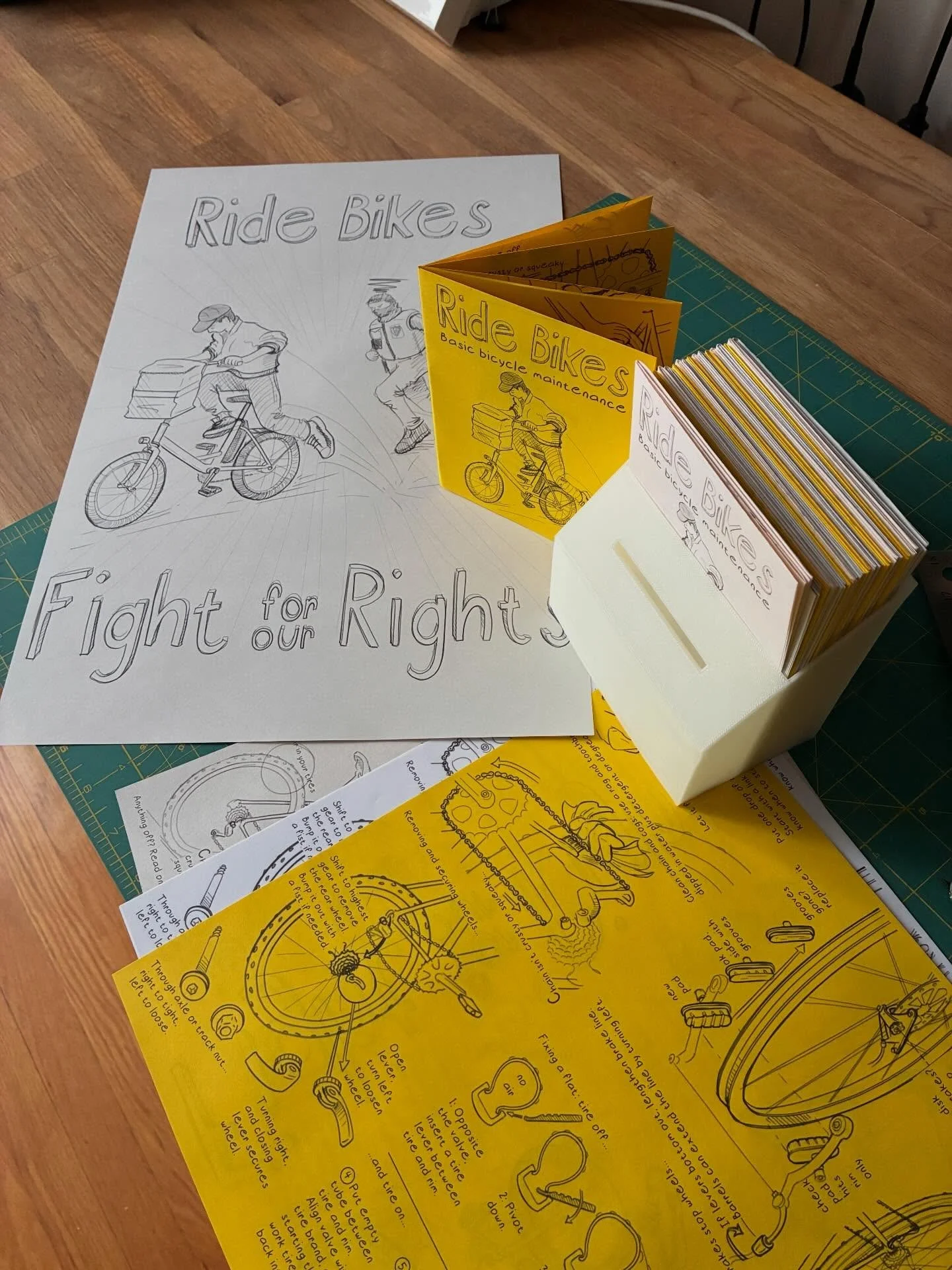 Ride Bikes is a zine I made to keep people riding, whether for fun, commuting, or watching out for abuse of human rights.
Pick one up this Saturday Feb 7th at the opening of the 2026 Bike Winter Art Show! 7-10pm, Agitator Gallery (3851 W Fullerton).
