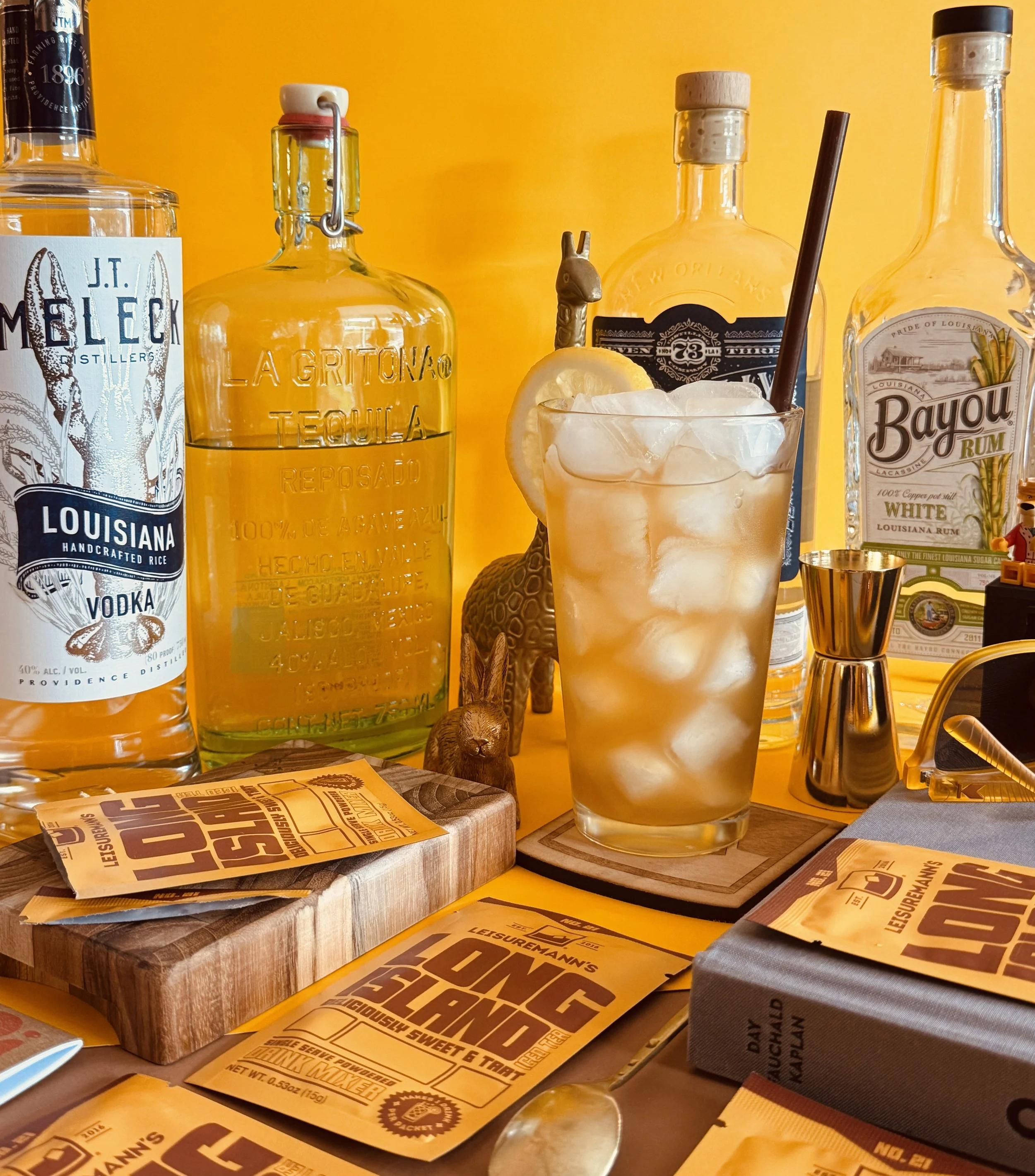 perect with all spirits leisuremann's long island iced tea mixer is fun, easy to mix, and keep the party going all night long