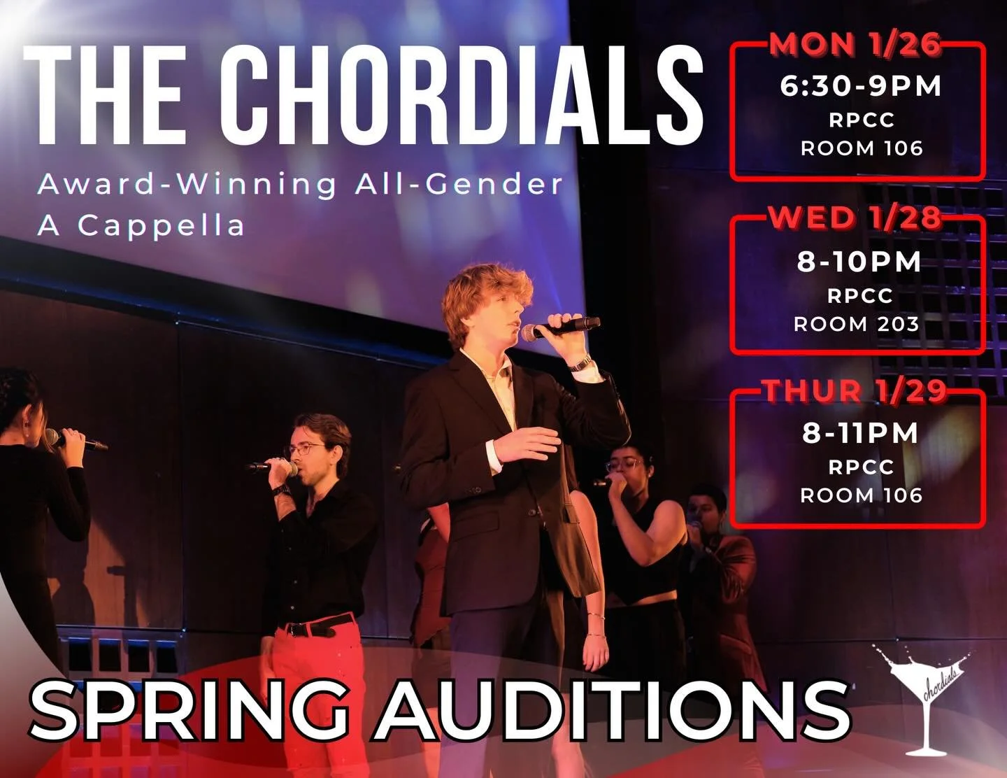 If you sing or beatbox, we invite you to our spring auditions next week in RPCC :)) For these walk-in auditions, come in at any of the listed times with a verse and chorus of a song prepared☺️🎶