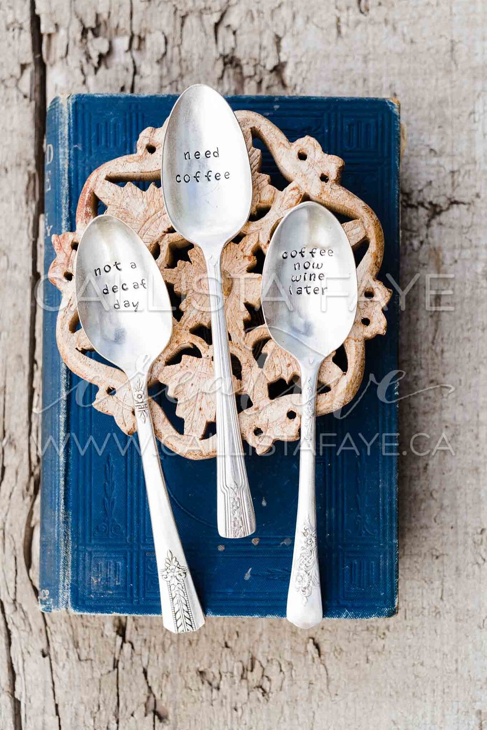 Hand Stamped Silverplated Spoon Canadian Coffee Spoon Vintage Spoon Caffeine Lover Extra Kind Double Double Canuck Timmies