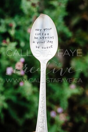 Hand Stamped Silverplated Spoon Canadian Coffee Spoon Vintage Spoon Caffeine Lover Extra Kind Double Double Canuck Timmies
