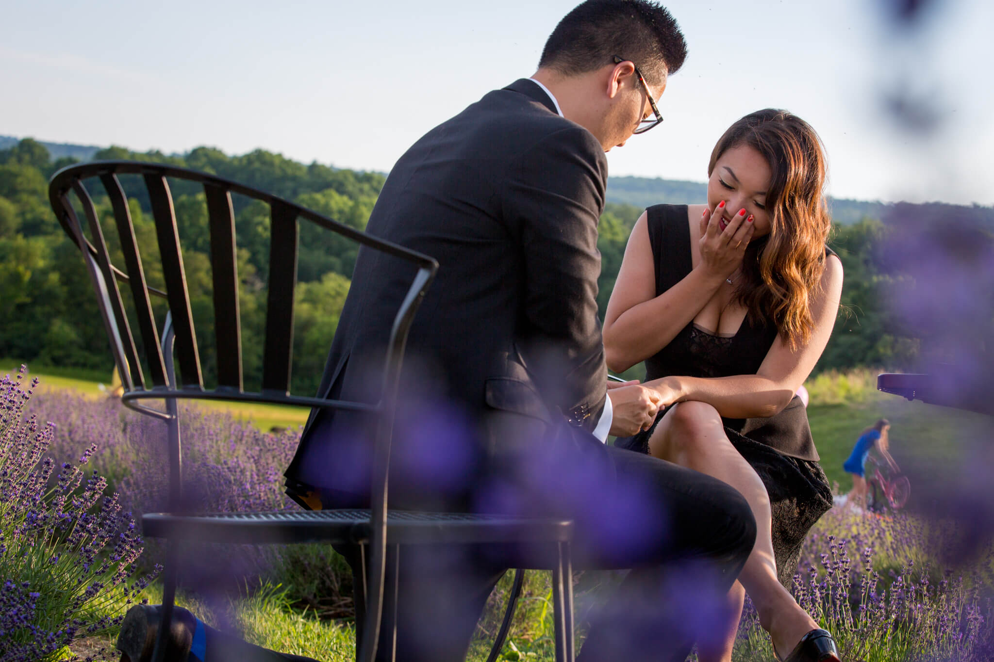 Jennie Steve Engagement Springfield Manor Winery Distillery Brewery Lavendar Field Grape Vines Thurmond MD-3.jpg