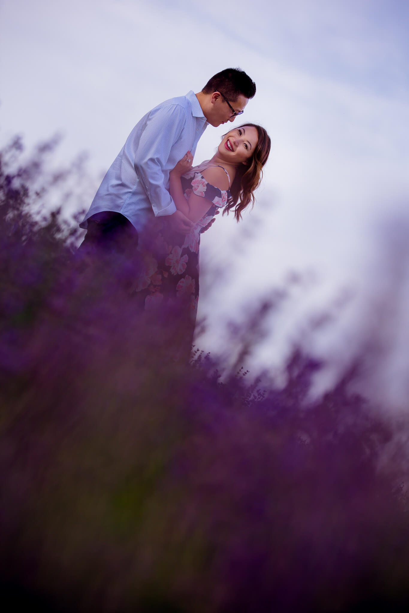 Jennie Steve Engagement Springfield Manor Winery Distillery Brewery Lavendar Field Grape Vines Thurmond MD-8.jpg