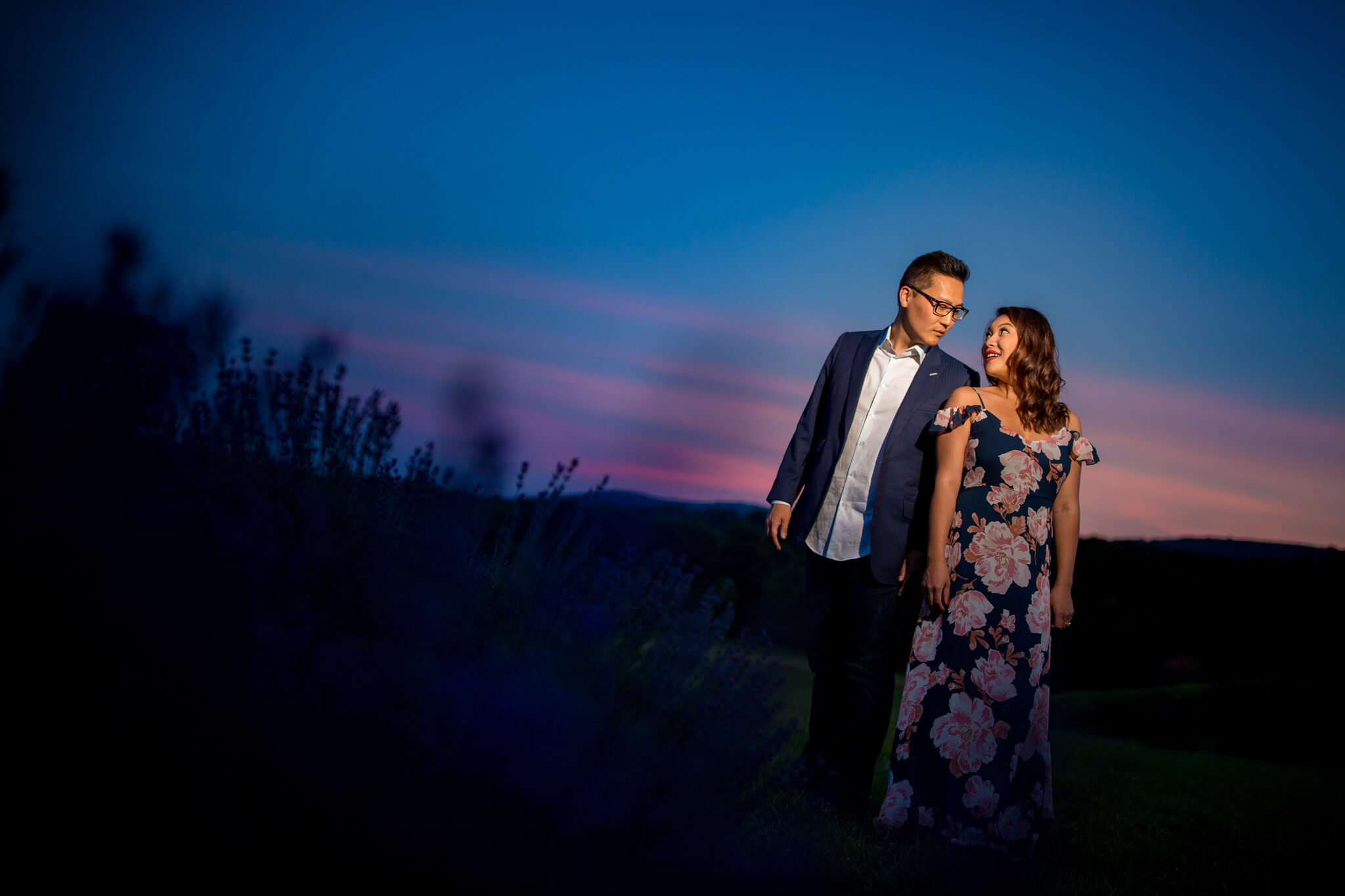 Jennie Steve Engagement Springfield Manor Winery Distillery Brewery Lavendar Field Grape Vines Thurmond MD-17.jpg