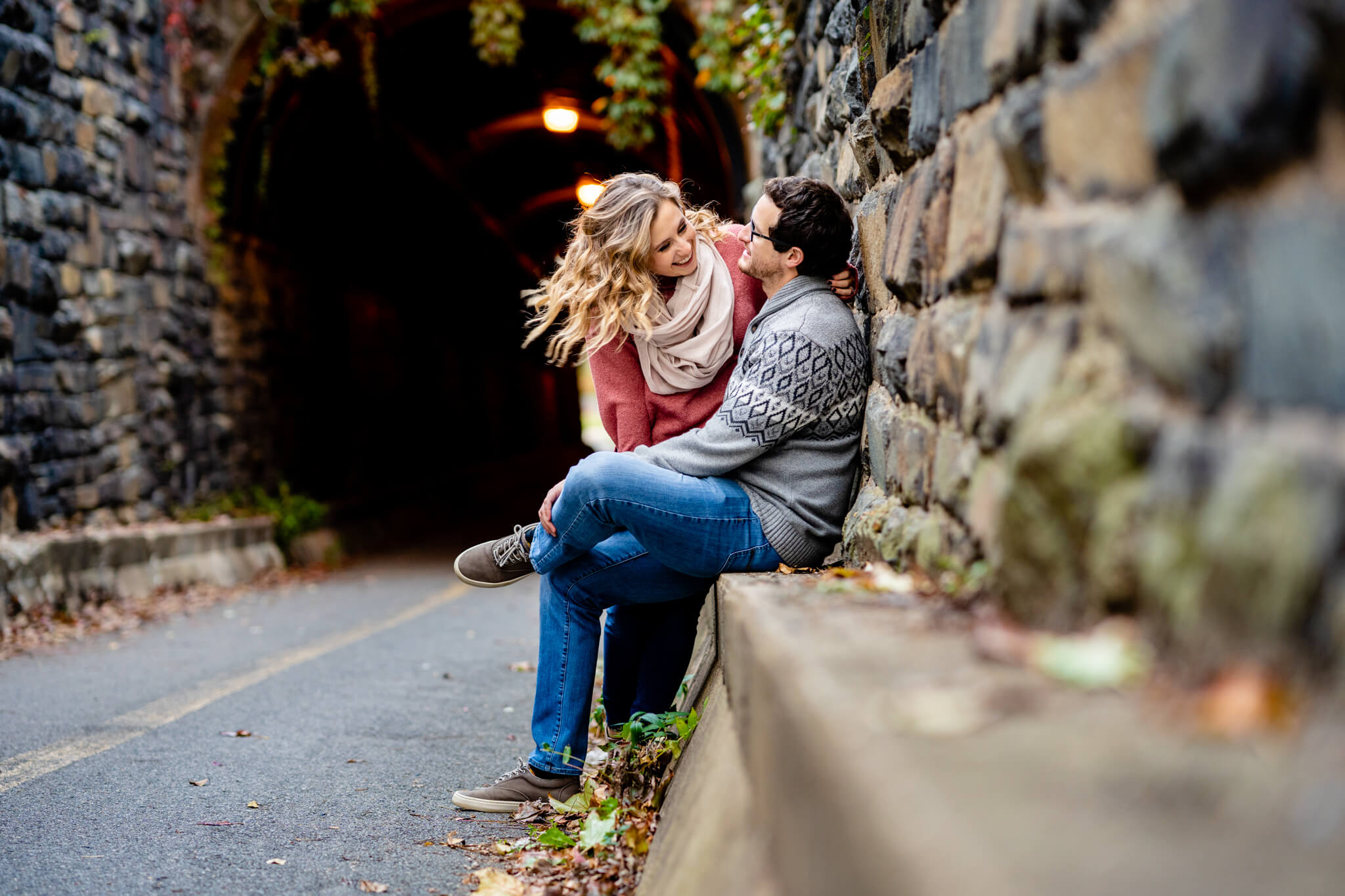 Elaina Sam Old Town Alexandria Engagement Session Northern VA Fall Wilkes Tunnel Love Tunnel Waterfront Torpedo Factory-5.jpg