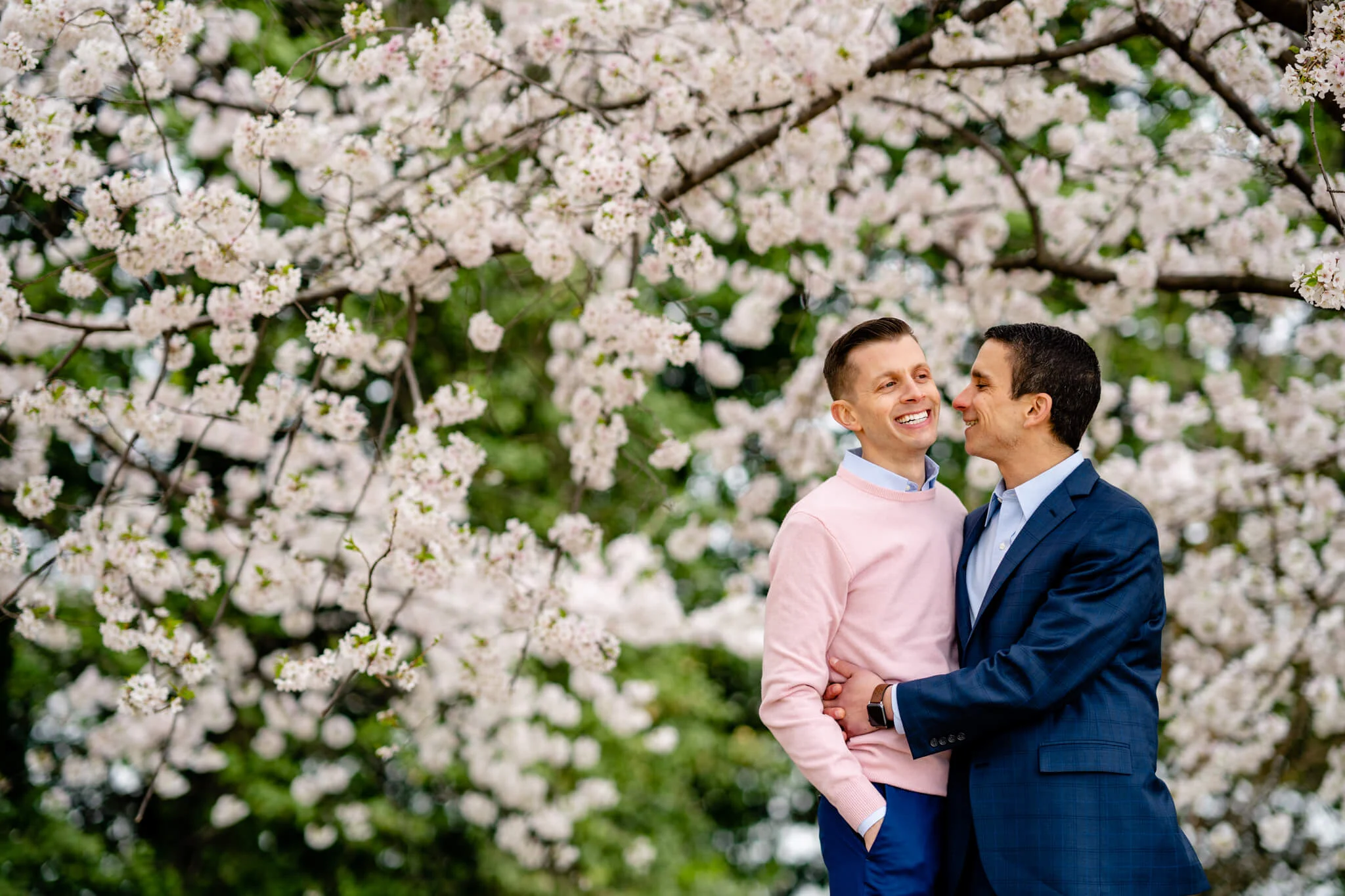 Andrew Josh Cherry Blossom Engagement Tidal Basin Jefferson Memorial Washington Monument Engaged National Gallery of Art Engagement-6.jpg