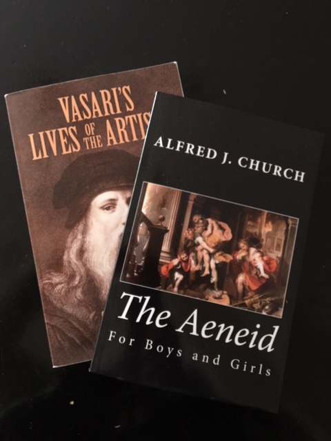 Middle school (The Aeneid) and a teacher's favorite (Vasari's lives of the artists)