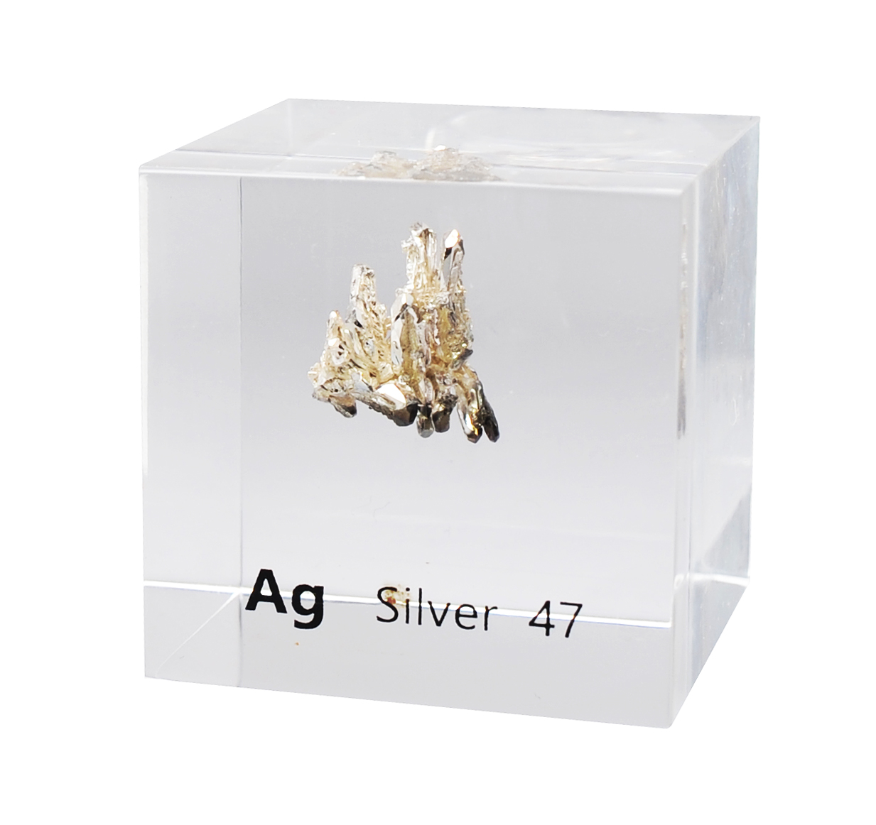 Acrylic Element cube - Silver Ag - 50mm