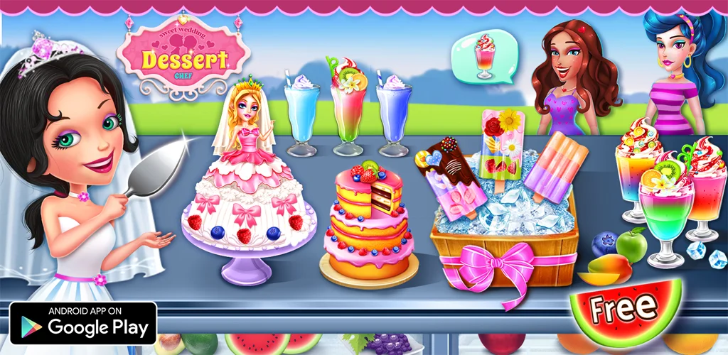 Sweet Wedding Dessert Chef The wedding dessert chef is on a mission to help a super adorable bride to have a greatest dream wedding with yummy food and perfect wedding cake! 