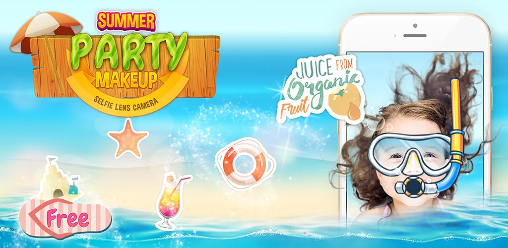 Summer Beach Selfie Lenses Cam Create your own summer selfie style unlike any others using tons of filters and stickers specially made for GREAT summer days!