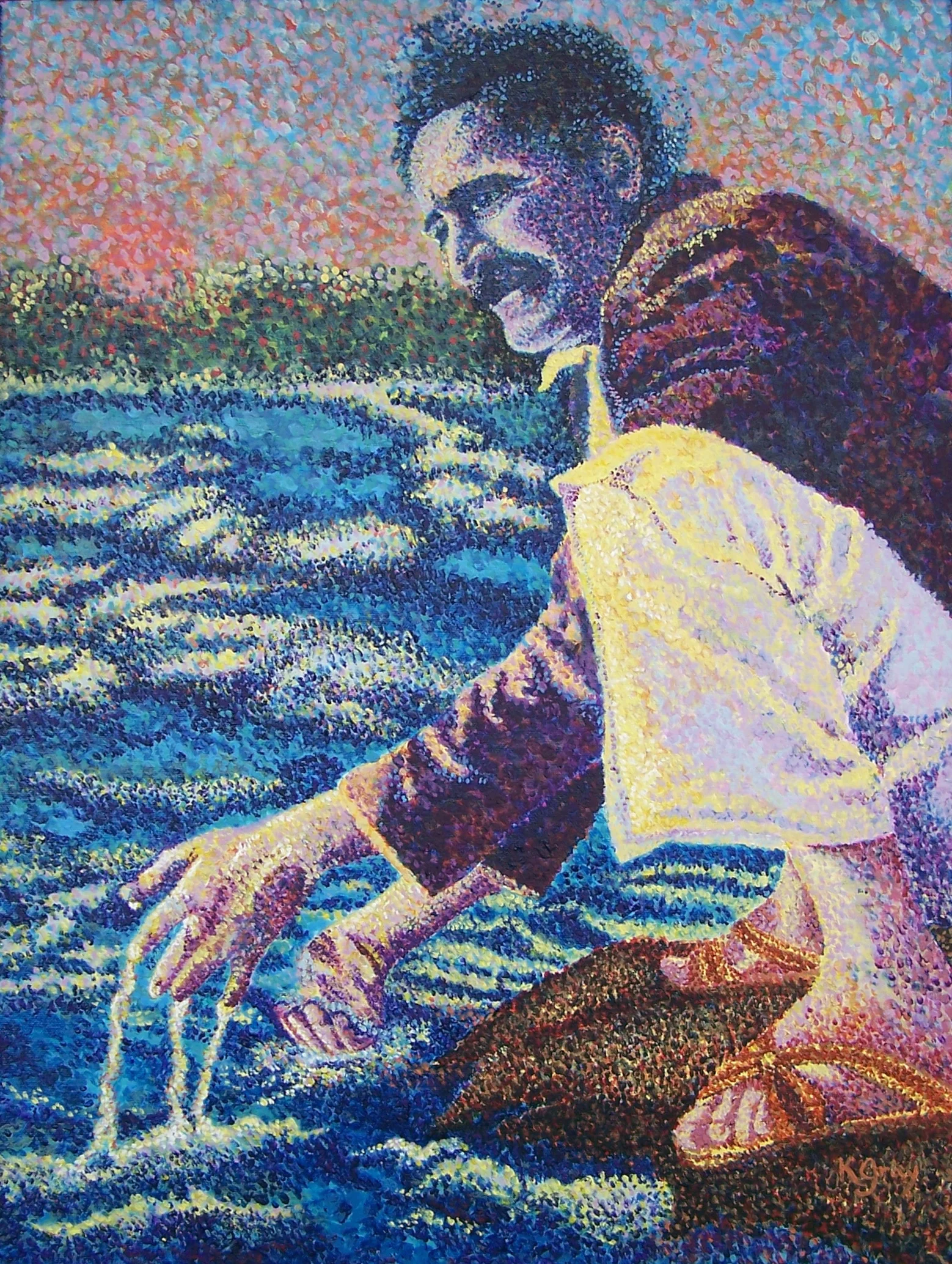 Baba at the Narmada River (KG)