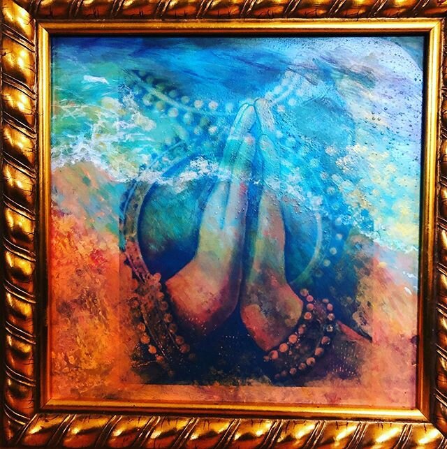 Just finished this fresco of praying hands. I love the gold frame. #fresco #art #pray #love #loveyourself #create