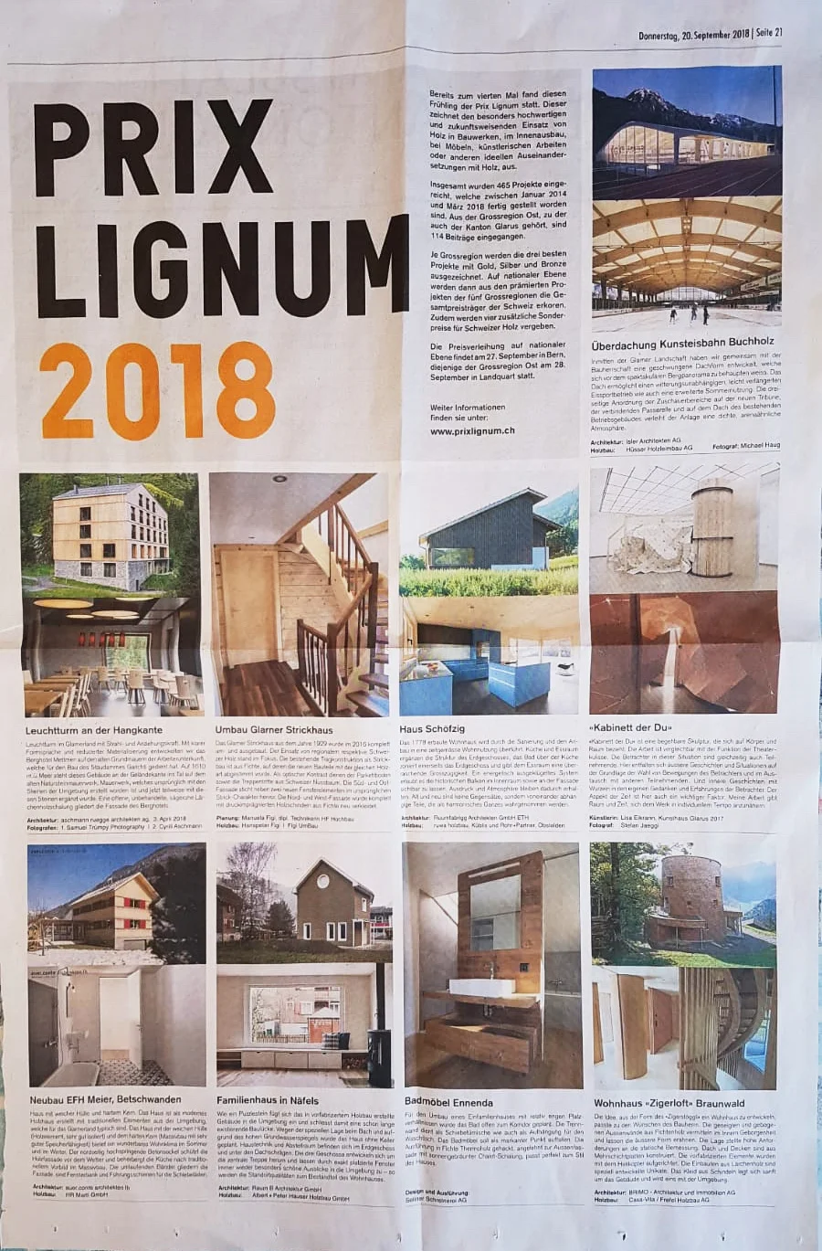26. Sep 2018 - Haus Schöfzig - Prix Lignum