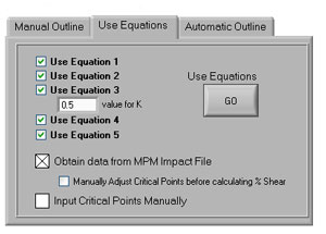Figure 5 - Various Equations can be Used to Calculate Percent Shear Area