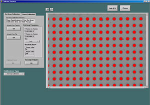 Figure 3 - Example 2D Dot-Matrix Distance Calibration using Precision Grid