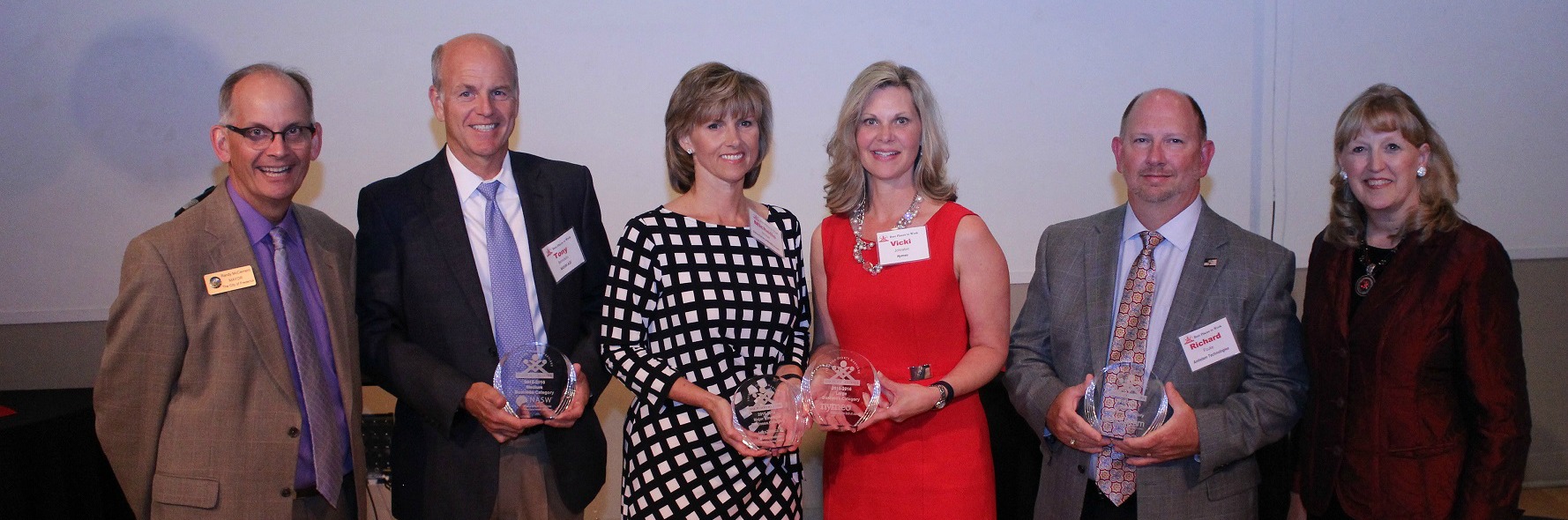 2015 Best Places to Work Category Winners from L to R: City of Frederick Mayor Randy McClement, Tony Benedetto - ASI, Michelle Michael - AstraZeneca/MedImmune, Victoria Johnston - Nymeo, Richard Fouke - Antietam Technologies, Frederick County Executive Jan Gardner