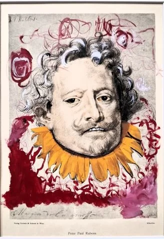 alte meisterzeichnung trifft auf collage und abstrakte