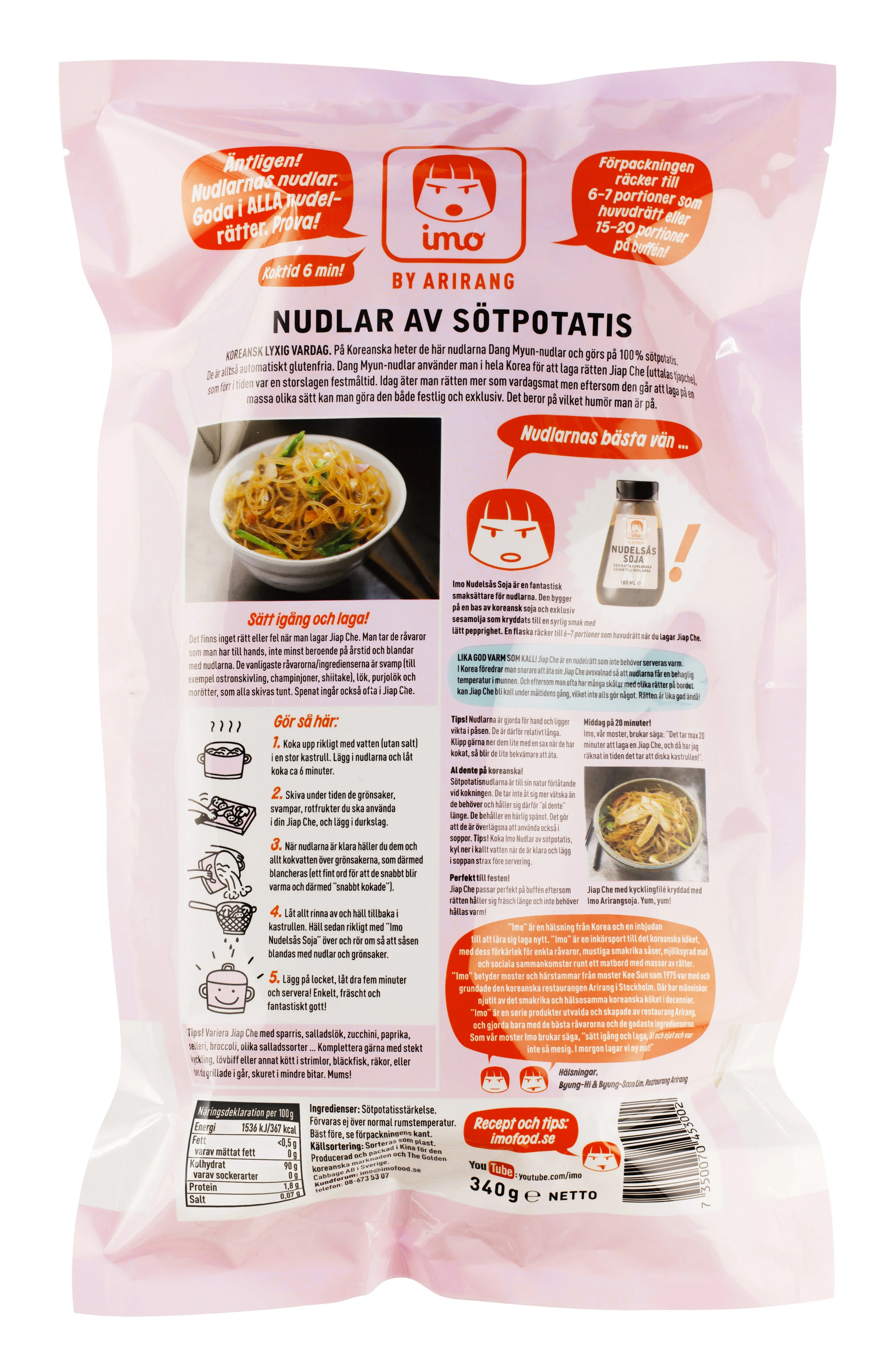 Påsens baksida är som en hel kokbok med recept och beskrivningar på hur du lagar Jiap Che, steg för steg.
