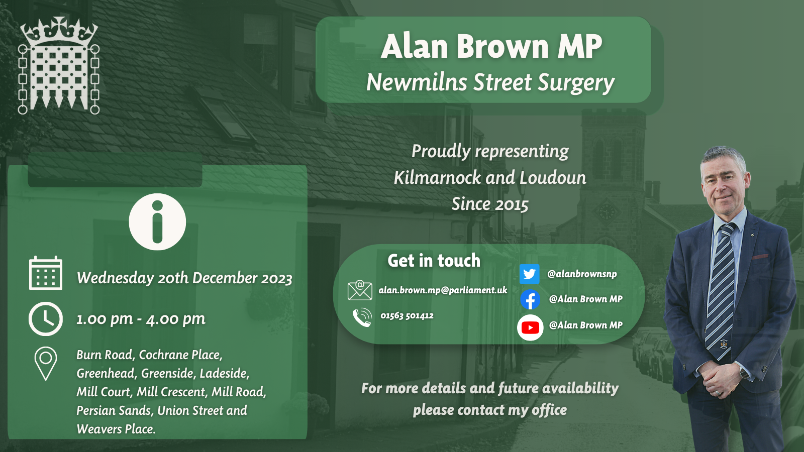 Newmilns Street Surgery — Alan Brown MP for Kilmarnock and Loudoun